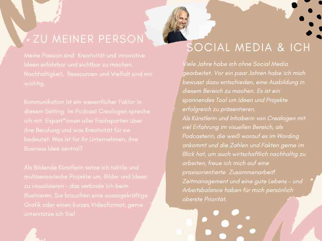 Social Media Coaching und Podcastbegleitung visuelle Präsentation meines Angebots