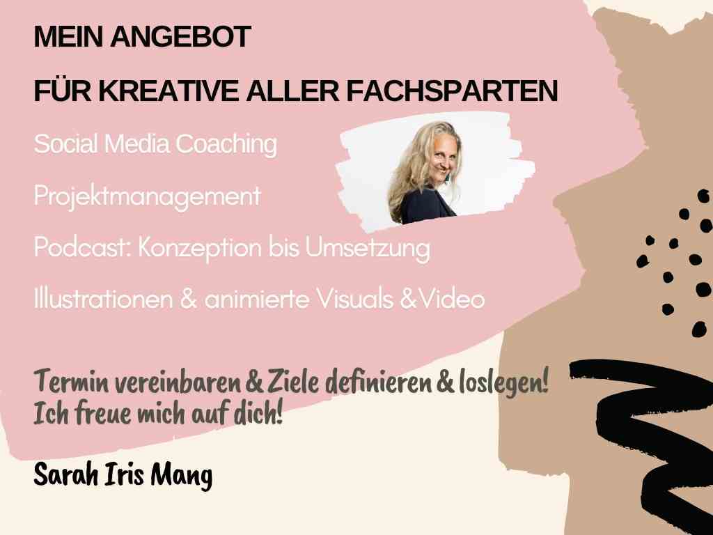 Social Media Coaching und Podcastbegleitung visuelle Präsentation meines Angebots